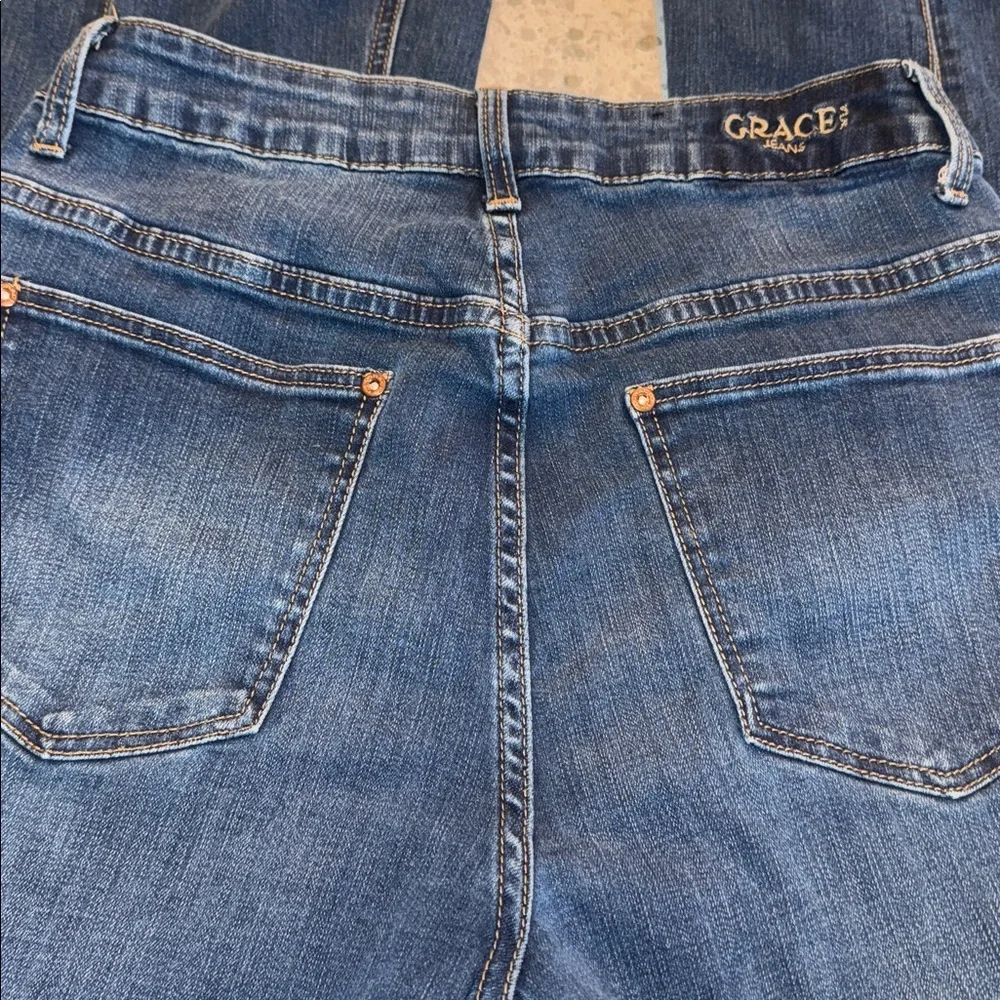 Grace Dark Blue Flare Jeans - Picture 8 of 9